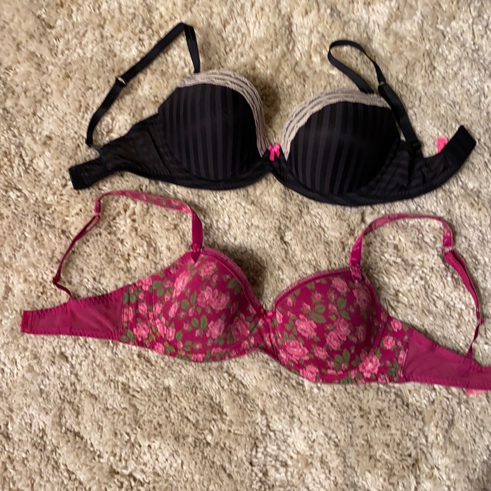 Betsey Johnson Bra 34D Burgundy Bra